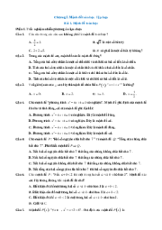 Trắc nghiệm Toán 10 Đúng-Sai, Trả lời ngắn Cánh diều (form 2025)