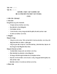 Giáo án Bài 13 Khoa học lớp 5 Kết nối tri thức: Sinh sản của thực vật có hoa