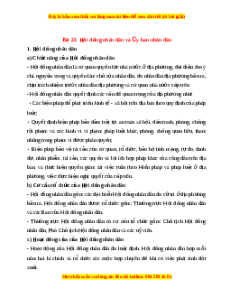 Lý thuyết KTPL 10 Kết nối tri thức Bài 23: Hội đồng nhân dân và Uỷ ban nhân dân