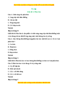 Trắc nghiệm Ôn tập chủ đề 3: Phân bón Công nghệ 10 Cánh diều