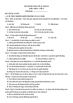 Bài tập ôn tập Cuối kì 2 GDCD 9 Cánh diều cấu trúc mới