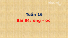 Giáo án Powerpoint Bài 84: ong, oc Tiếng việt lớp 1 Cánh diều