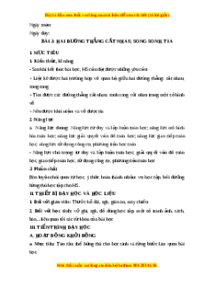 Giáo án Hai đường thẳng cắt nhau, song song. Tia Toán 6 Chân trời sáng tạo