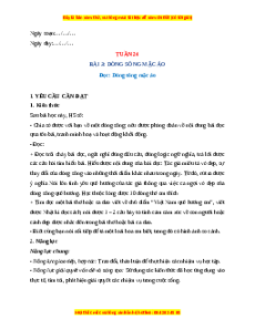 Giáo án Tuần 24 Tiếng Việt lớp 4 Chân trời sáng tạo