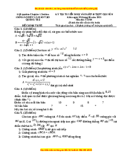 Đề thi vào 10 môn Toán tỉnh Quảng Trị năm 2022