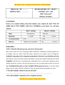 Đề thi cuối kì 1 Tiếng Anh 8 Global success (Đề 2 kèm file nghe)