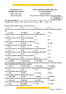 Đề thi thử Hóa Học trường Chuyên Hà Giang lần 2 năm 2021