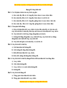 Trắc nghiệm Máy biến thế Vật lí 9