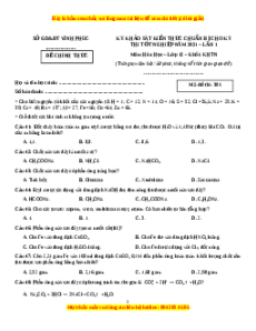Đề thi thử Hóa Học Sở Vĩnh Phúc lần 1 năm 2021