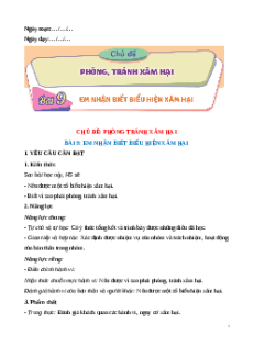 Giáo án Bài 9: Em nhận biết biểu hiện xâm hại Đạo đức lớp 5 Cánh diều