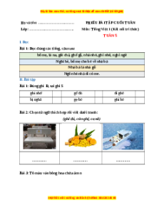 Bài tập cuối tuần Tiếng việt lớp 1 Tuần 5 Kết nối tri thức (có lời giải)