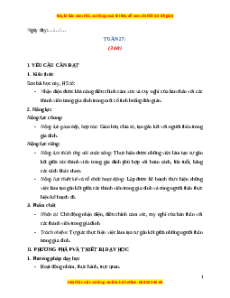 Giáo án Tuần 27 HĐTN lớp 4 Chân trời sáng tạo