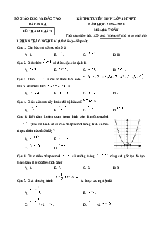 Đề minh họa Toán thi vào lớp 10 Bắc Ninh 2025