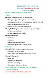 Đề cương ôn tập Cuối kì 1 Toán 9 Chân trời sáng tạo