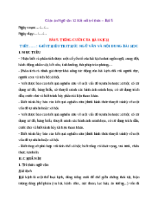Giáo án Bài 5: Tiếng cười của hài kịch Ngữ Văn 12 Kết nối tri thức