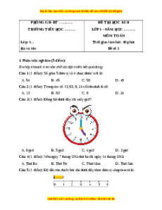 Đề thi cuối kì 2 Toán lớp 1 Kết nối tri thức (Đề 2)