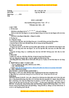 Giáo án Lôgarit Toán 12 Giải tích