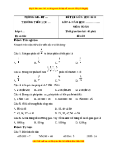 Đề thi giữa kì 2 Toán lớp 4 Kết nối tri thức (Đề 8)