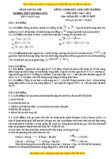 Đề HSG Hóa 10 Trường THPT Chương Mỹ A năm 2023 có đáp án