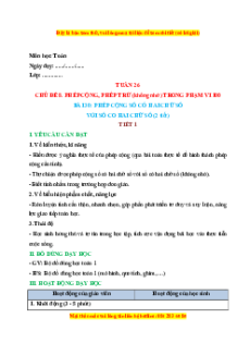 Giáo án Phép cộng số có hai chữ số với số có hai chữ số Toán lớp 1 Kết nối tri thức