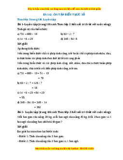 Giải Sgk Toán lớp 3 Bài 42: Ôn tập biểu thức số (Kết nối tri thức)