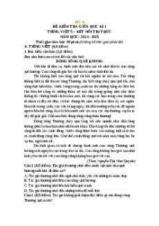 Đề thi giữa kì 1 Tiếng Việt lớp 5 Kết nối tri thức (Đề 4)