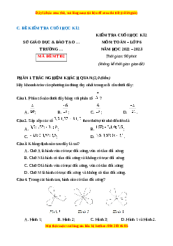 Đề thi cuối kì 2 Toán 6 Chân trời sáng tạo (Đề 2)