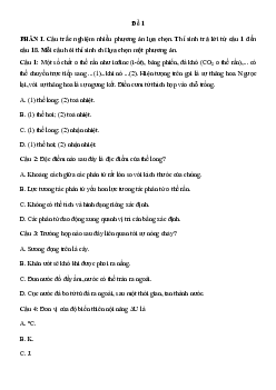 Bộ 3 đề thi giữa kì 1 Vật lí 12 Cánh diều có đáp án