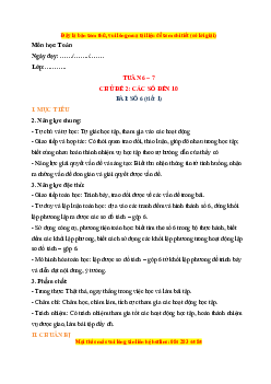 Giáo án Số 6 Toán lớp 1 Chân trời sáng tạo