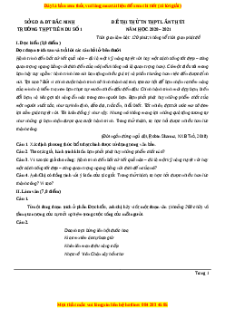 Đề thi thử Ngữ Văn trường Tiên Du 1 lần 1 năm 2021