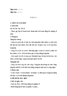 Giáo án Tuần 14 Hoạt động trải nghiệm lớp 5 Kết nối tri thức