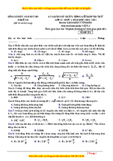 Đề thi thử Vật Lí Sở Nghệ An năm 2021