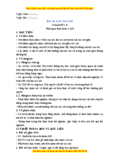 Giáo án Lực ma sát KHTN 6 Chân trời sáng tạo