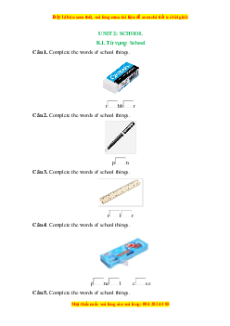 Trắc nghiệm Unit 2: School Tiếng Anh 6 ilearn smart words