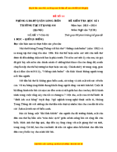 Đề thi cuối kì 1 Ngữ Văn 7 Cánh diều (Đề 14)