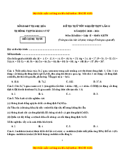 Đề thi thử Hóa Học trường Đào Duy Từ năm 2021