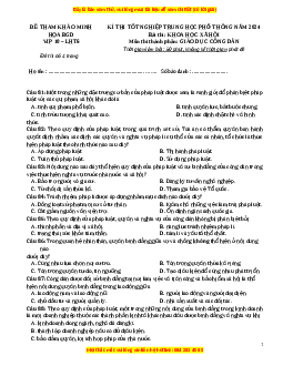 Đề Tốt nghiệp GDCD 2024 theo đề tham khảo (Đề 10)