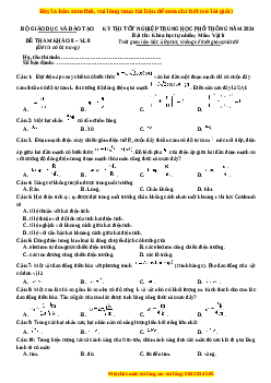 Đề Tốt nghiệp Vật lí 2024 theo đề tham khảo (Đề 8)