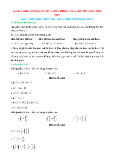 Chuyên đề Hằng đẳng thức đáng nhớ và ứng dụng lớp 8 (các dạng bài tập)