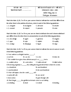 Đề thi Cuối kì 1 Tiếng Anh 12 Global success 2024 (Đề 2)