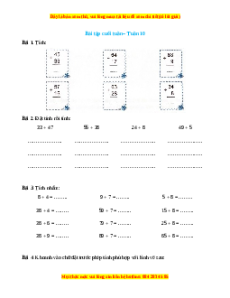 Bài tập cuối tuần Toán lớp 2 Tuần 10 Cánh diều (có lời giải)