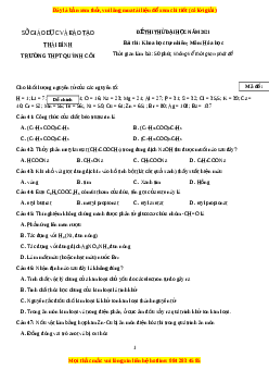 Đề thi thử Hóa Học trường Quỳnh Côi năm 2021