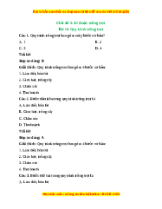 Trắc nghiệm Bài 16: Quy trình trồng trọt Công nghệ 10 Cánh diều