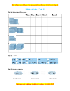 Bài tập cuối tuần Toán lớp 2 Tuần 33 Cánh diều (có lời giải)