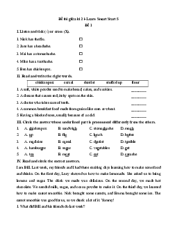 Bộ 5 đề thi giữa kì 2 Tiếng Anh lớp 5 i-Learn Smart Start có đáp án