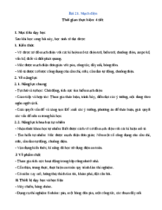 Giáo án Mạch điện Vật lí 8 Cánh diều