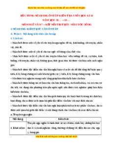 Đề cương ôn tập cuối kì 2 Ngữ văn 7 Kết nối tri thức