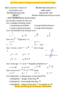 Đề thi cuối kì 1 Toán 7 trường THCS Mai Lâm Hà Nội - Đề số 1