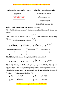 Đề thi cuối kì 2 Toán 8 Chân trời sáng tạo (Đề 10)