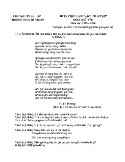 Đề thi thử vào 10 Ngữ Văn năm 2025 THCS Thái Sơn (Huyện An Lão) Lần 2